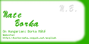 mate borka business card