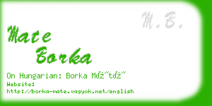 mate borka business card